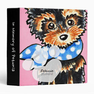 Classeur Yorkie Girl rose Nom de l'animal de compagnie Keep