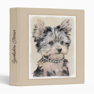 Classeur Yorkshire Terrier Puppy Peinture Chien original
