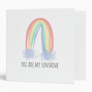Classeur You are my sunshine watercolor painted rainbow