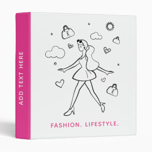 Classeur Young Fashion Girl - Sketting Art en noir et blanc