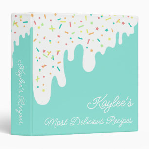 Classeur Yummy Turquoise Frosting Sprinkle Votre Nom Recett