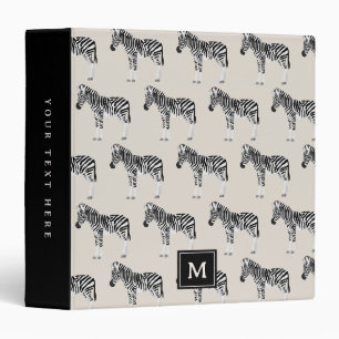 Classeur Zebra Exotic Animal Motif Beige Monogramme