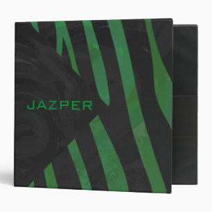 Classeur Zebra Monogramme noir et vert