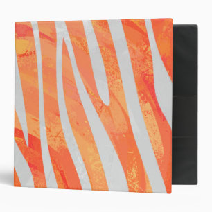 Classeur Zebra Orange and White Print