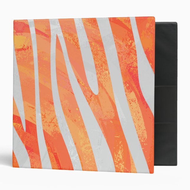 Classeur Zebra Orange and White Print (Devant/intérieur)
