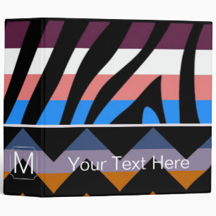 Classeur Zèbre moderne et zigzag Chevron 2