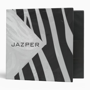 Classeur Zèbre Noir et Gris Clair Monogramme