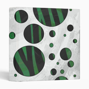 Classeur Zèbre noir et vert à pois