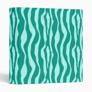 Classeur Zèbre rayures - Turquoise et Aqua
