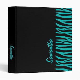Classeur Zèbre Turquoise personnalisé
