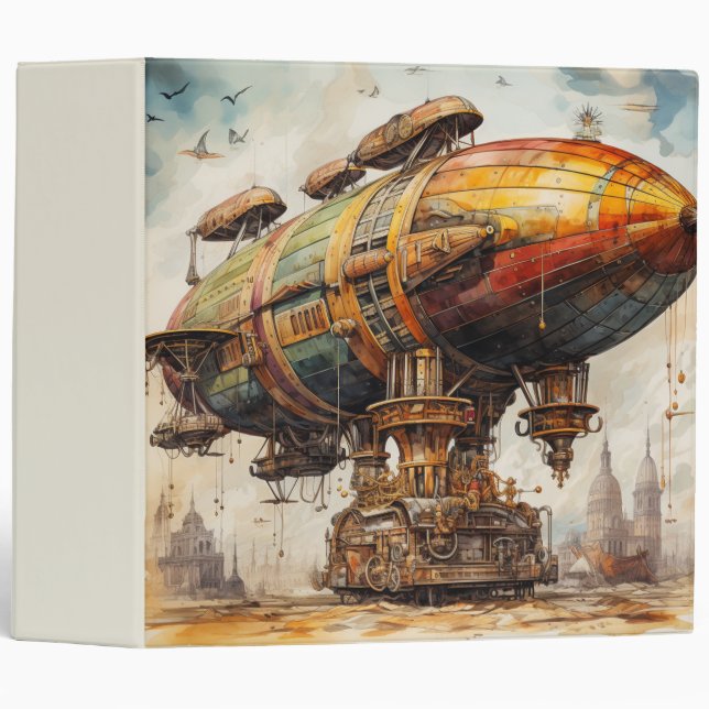 Classeur Zeppelin Steampunk vintage (1) (Devant/Côté)