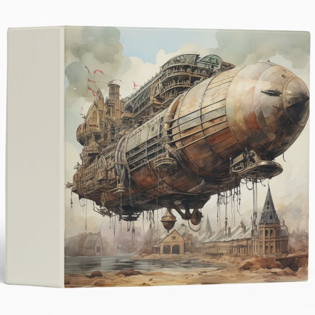 Classeur Zeppelin Steampunk vintage (2) (Devant/Côté)