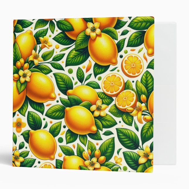 Classeur Zesty Lemon Whirl : une symphonie d'agrumes (Devant/intérieur)