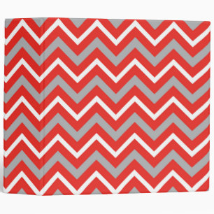 Classeur Zig Zag Lines Rouge Blanc Gris Gris Créatif Gris
