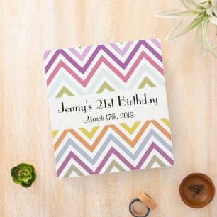 Classeur Zigzag coloré, Rainbow Zigzag, Chevron, Anniversai