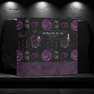 Classeur Zodiac Magie Plum violet foncé Roses de crâne go