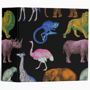 Classeur Zoo Animaux couleurs vives Pop Art Amoureux des an