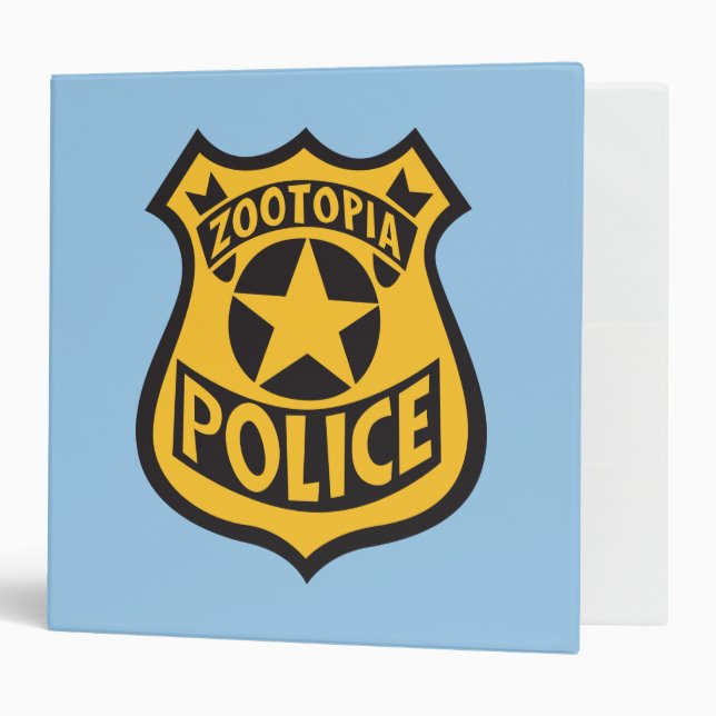 Classeur Zootopia | Badge de police Zootopia (Devant/intérieur)
