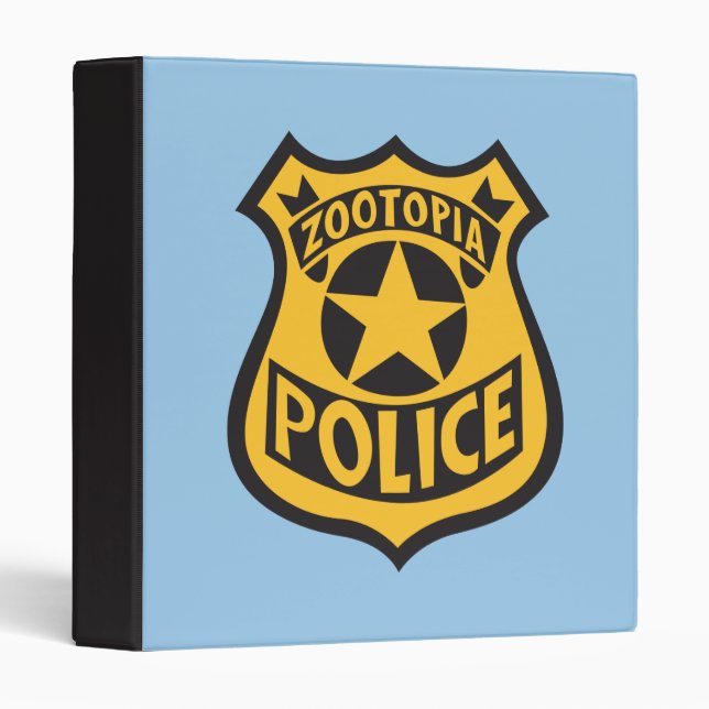 Classeur Zootopia | Badge de police Zootopia (Devant/Côté)