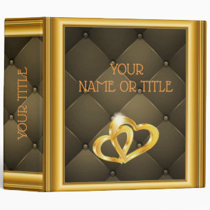 Classeurs 3 anneaux en cuir doré élégant Love Albu
