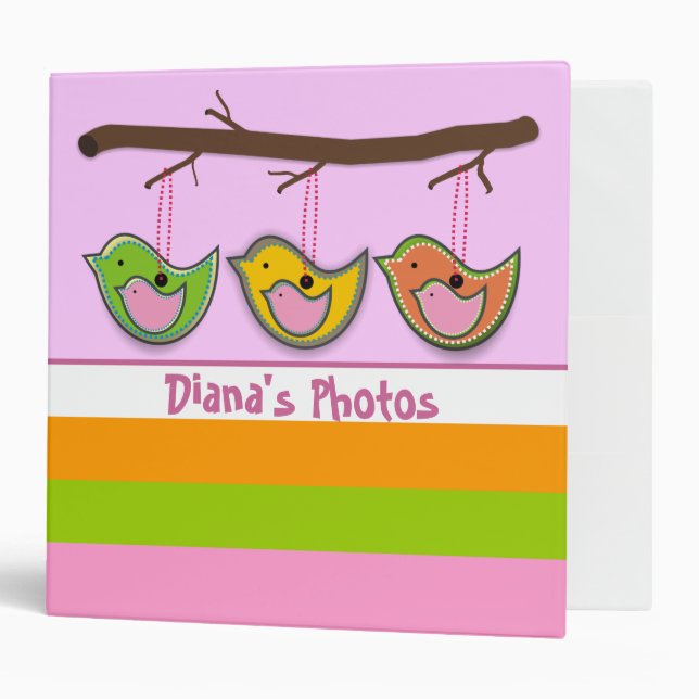 Classeurs aux oiseaux mignons (Devant/intérieur)