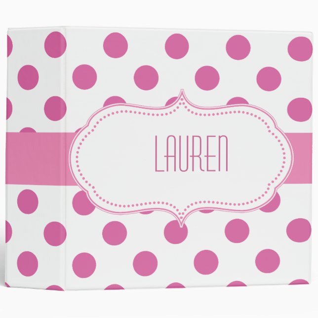 Classeurs géants Girly mignons de motif de point (Devant/Côté)