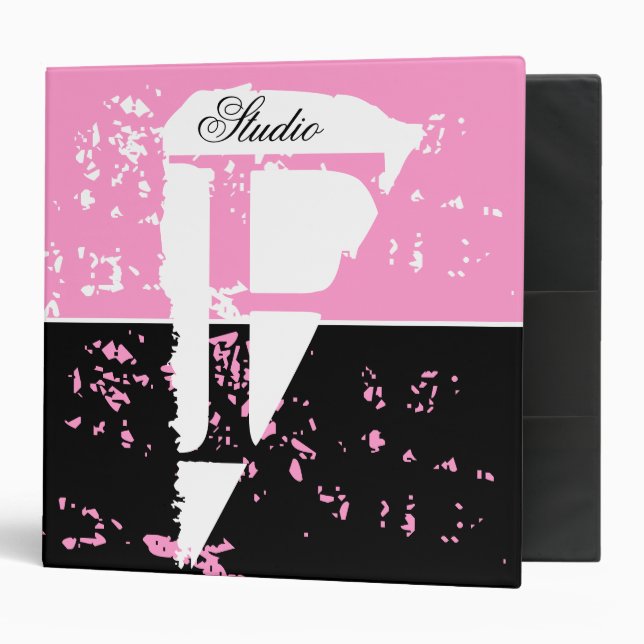 Classeurs Monogrammes-Grunge (Devant/intérieur)