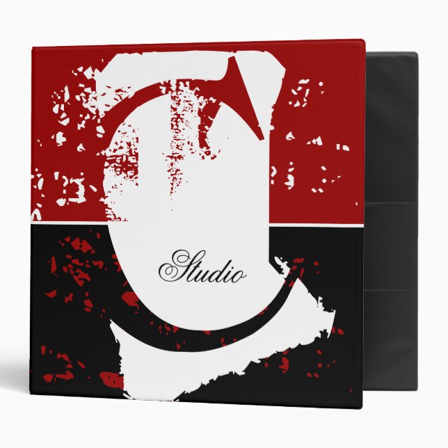 Classeurs Monogrammes-Grunge (Devant/intérieur)