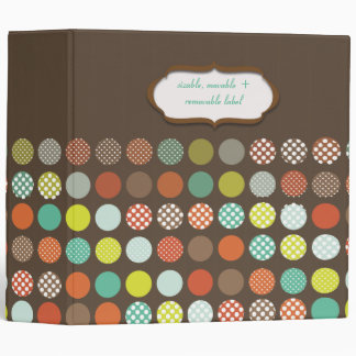 classeurs monogrammes, pois colorés