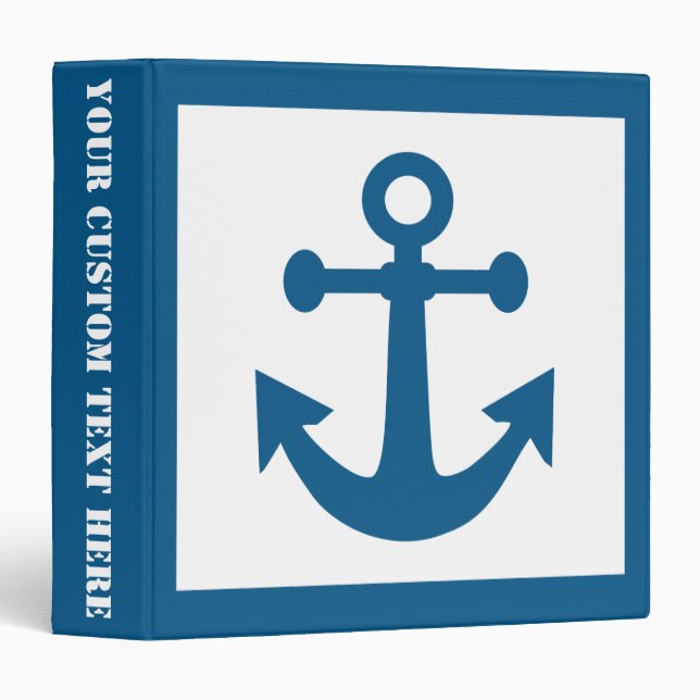 Classeurs personnalisés Ancres nautiques (Devant/Côté)