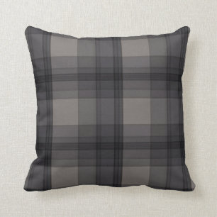 Classi Grey/Black Plaid Throw Pillow