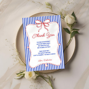 Classi Red White & Blue All American Girl Birthday Thank You Card