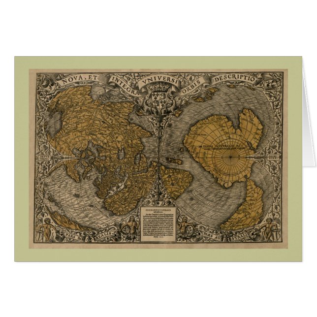 Classic 1531 Antique World Map by Oronce Fine (Front Horizontal)