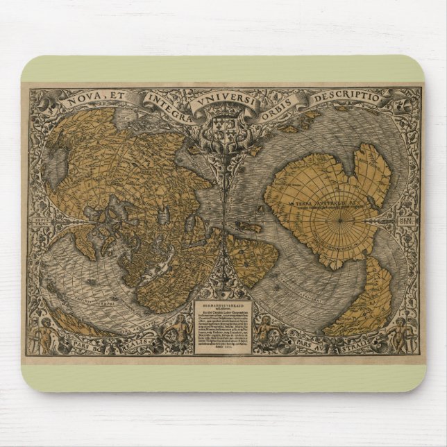 Classic 1531 Antique World Map by Oronce Fine Mouse Pad (Front)