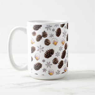 Classic 15 oz Mug Pinecone Snowflake Lantern Hol