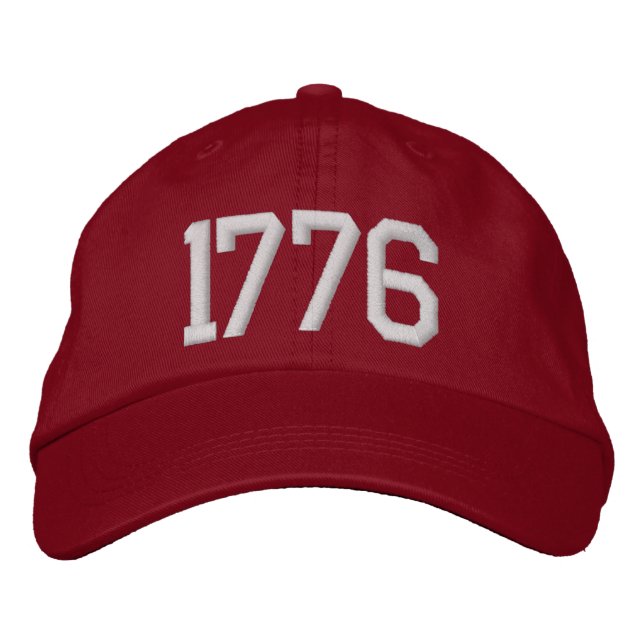 Classic 1776 Patriotic Embroidered Baseball Cap (Front)