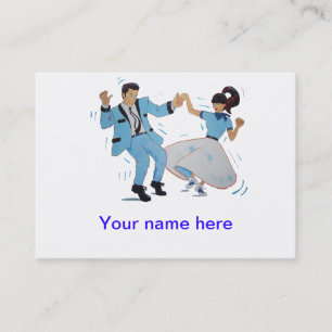 Classic 1950s 1960s rock and roll jive dancers business card