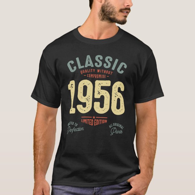 Classic 1956 - 66th Birthday Retro Vintage T-Shirt (Front)
