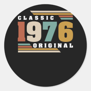 Classic 1976 Original 46th Birthday 46 Year Old Round Sticker