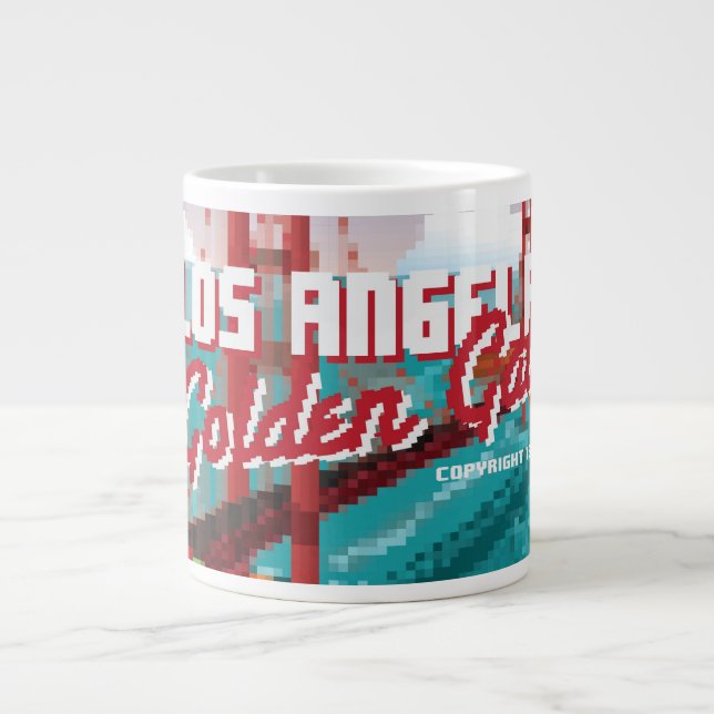 Classic 1980s L.A Golden Gate Video game box art Large Coffee Mug (Front)