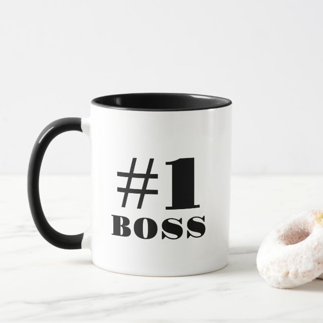 Classic #1 Boss Bold Two-Tone Mug (With Donut)