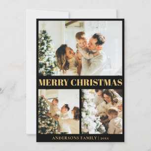 Classic 1 Photo Typography Merry Christmas Holiday Card