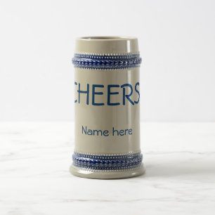 Classic 22 ounce "CHEERS!" beer stein. Customize! Stein