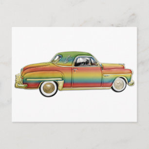 Classic 2 door hard top custom car postcard
