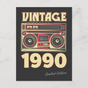 Classic 30th Birthday Gift Cassette Vintage 1990 Postcard