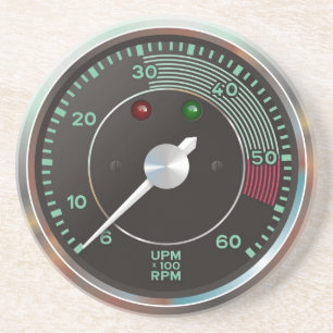 Classic 356 rev counter, old air-cooled sports car coaster