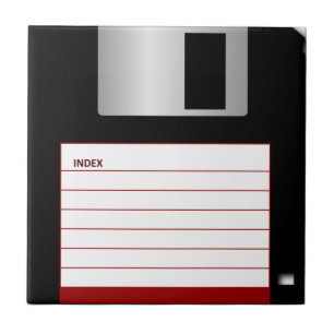 Classic 3.5" Red Floppy Disk Ceramic Tile