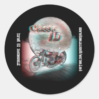 Classic 3D Motorcycle Round Sticker