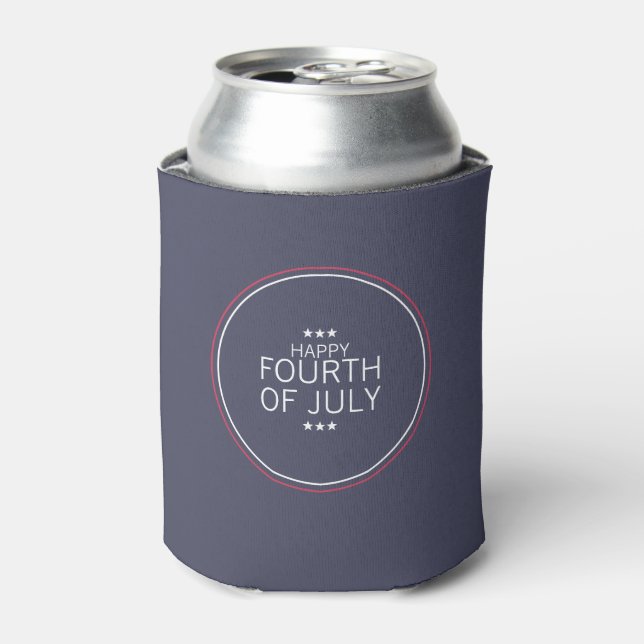 Classic 4th of July Independence Day Can Cooler (Can Front)