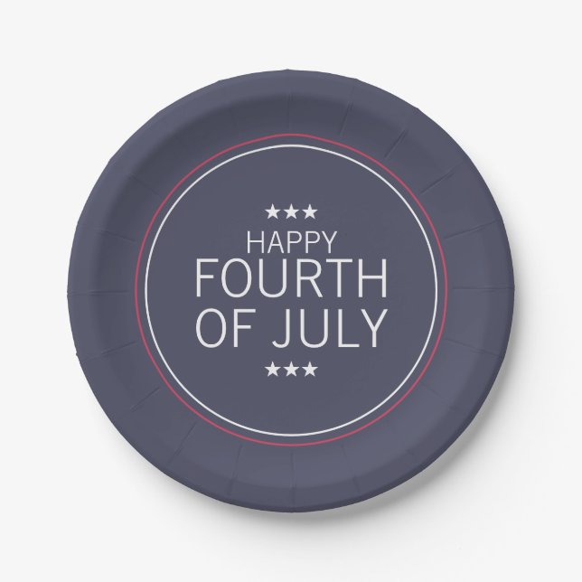 Classic 4th of July Independence Day Paper Plate (Front)